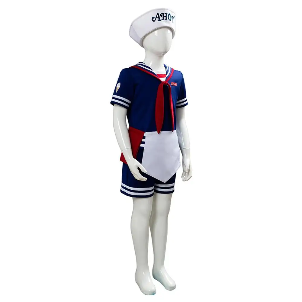 Stranger Cosplay Things Costume Steve Harrington Scoops Ahoy Sailor Uniform Kids Halloween Children Fancy Clothes | Тематическая