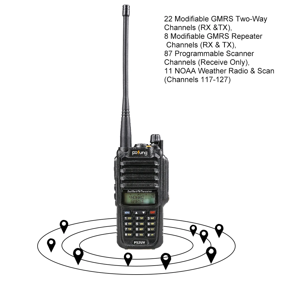 Портативная портативная рация P52UV Ручной приемопередатчик переговорное