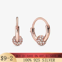 2021 new 925 sterling silver earring pave bead hoop earrings for women fashion 925 silver earring jewelry