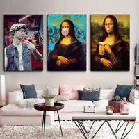 funny mona lisa art posters and prints pictures david wall art canvas paintings on the wall cuadros for living room decoration