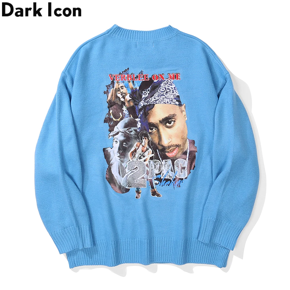 

Dark Icon Printed Pullover Men's Sweater Autumn Knitwear Sweaters for Men Women