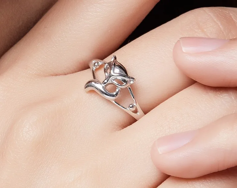Маленькая лиса кольцо Леди счастливый Личность Открытие natal указательный палец