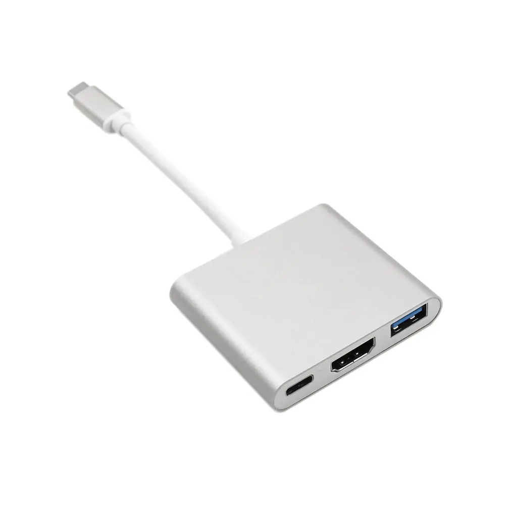 

USB 3.0 Type-C-HDMI-совместимый адаптер USB 3,1 3-в-1 PD зарядный концентратор Поддержка кабеля преобразователя 4K для Apple для Macbook