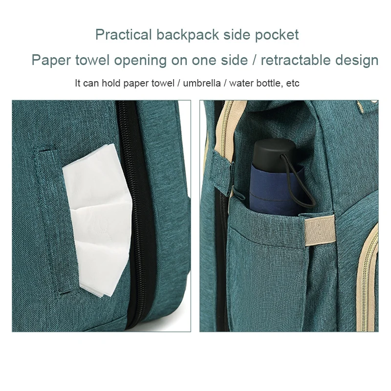 

Mum Baby Backpack Foldable Conversion Lightweight Baby Diaper Bag Bed Multifunctional Travel Storage Bag Crib