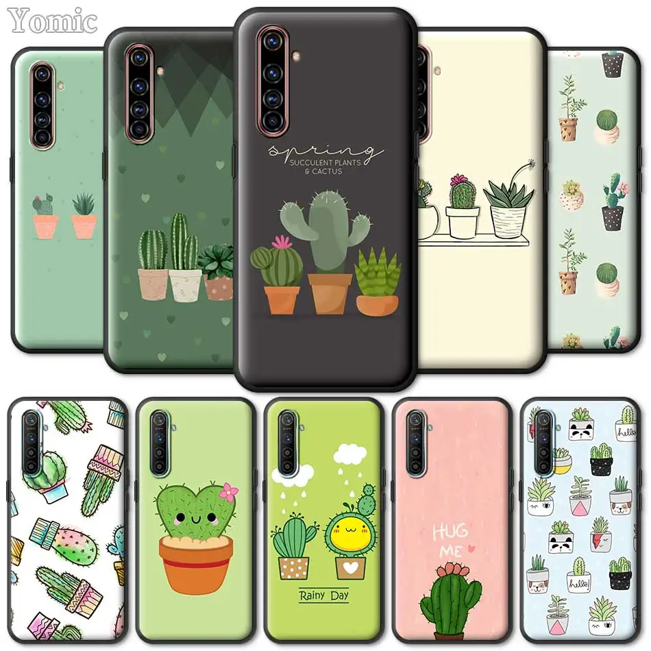 Чехол из ТПУ для Realme X50 5G X2 5 6 Pro 5i 6i XT C3 Narzo 10 10A Черный силиконовый чехол с милым