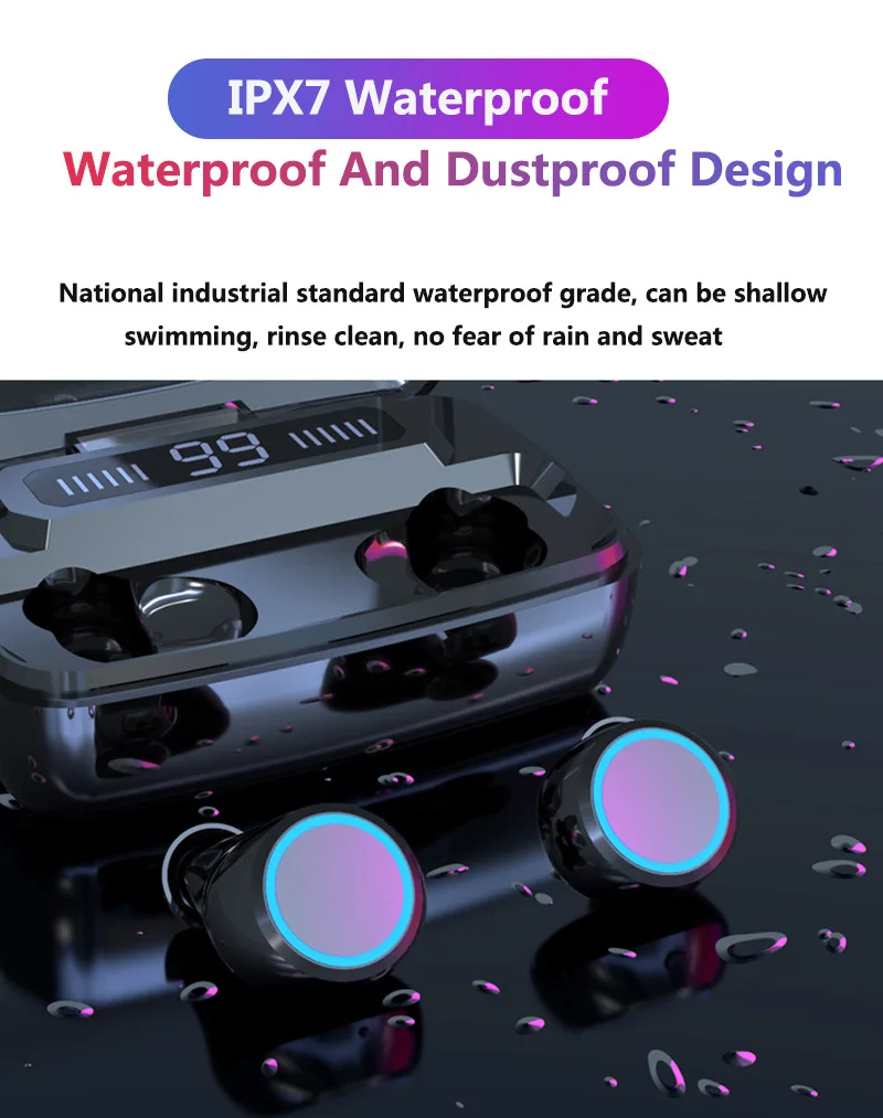 Bluetooth наушники V5.0 M11 вкладыши TWS с сенсорным Управление стерео спортивные