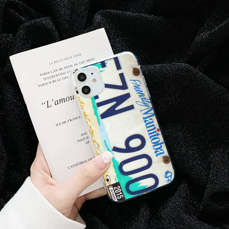 

License New York plate number Phone Case Transparent for iPhone 6 7 8 11 12 s mini pro X XS XR MAX Plus cover funda shell