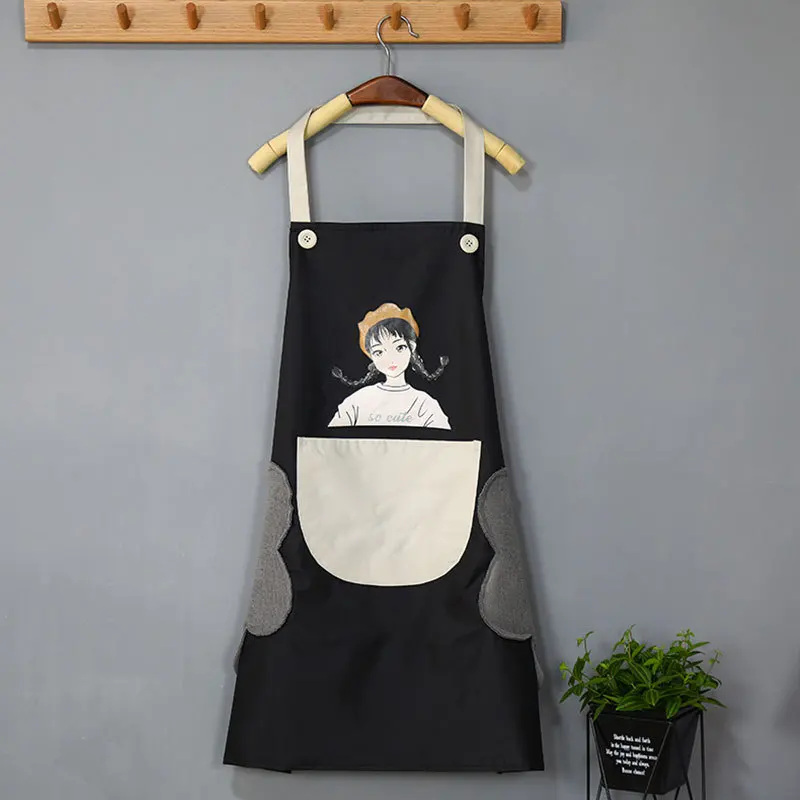 

Waterproof High quality Oxford cloth Apron Adult Bibs Cleaning Aprons Kitchen Accessory Wipe hand and oil-proof household apron2