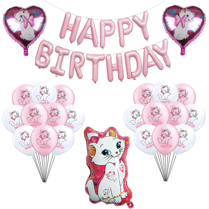 1 комплект с принтом &quotкошечка Мари&quot Тема шарики розового цвета платье