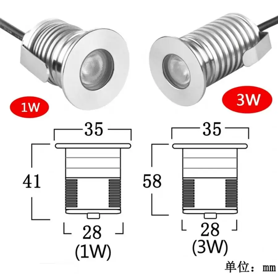 6 шт. водонепроницаемый IP67 наружный светодиодный подземный светильник 1 Вт 3