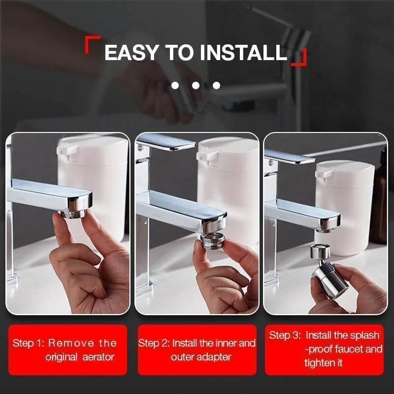 

720Universal Splash Filter Faucet Spray Head Anti Splash Filter Faucet Children Movable Kitchen Tap Water Saving Nozzle Sprayer