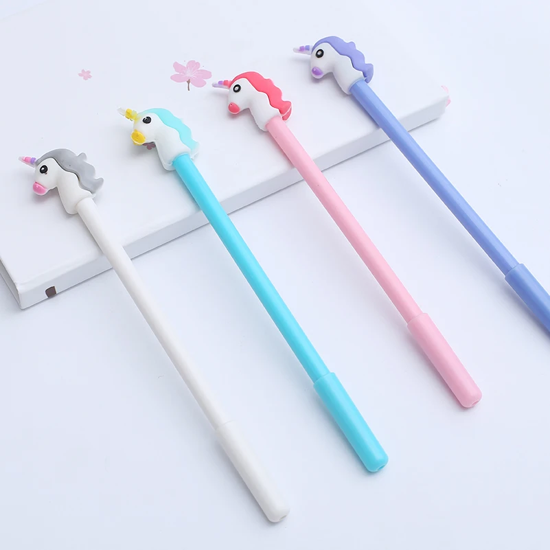 24 шт./компл. Новинка классные милые гелевые ручки с единорогом забавные рандомные