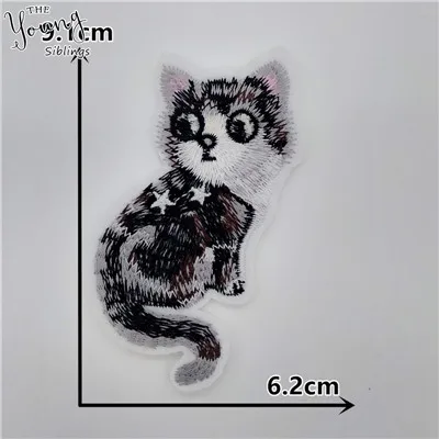 DIY термоплавкий клей железные патчи кошка собака мультфильм милые животные вышивка применимо к детской одежды аксессуар - Цвет: C6205