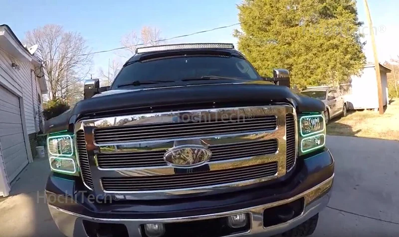 Для Ford F-250 F250 2005 2006 2007 RGB светодиодный ангельские глазки многоцветный с Halo кольцом дистанционное управление фар