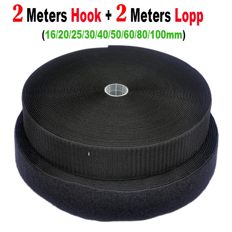 2 м крючок + петля черная вельвет без клеевого крюка и петли лента для шитья