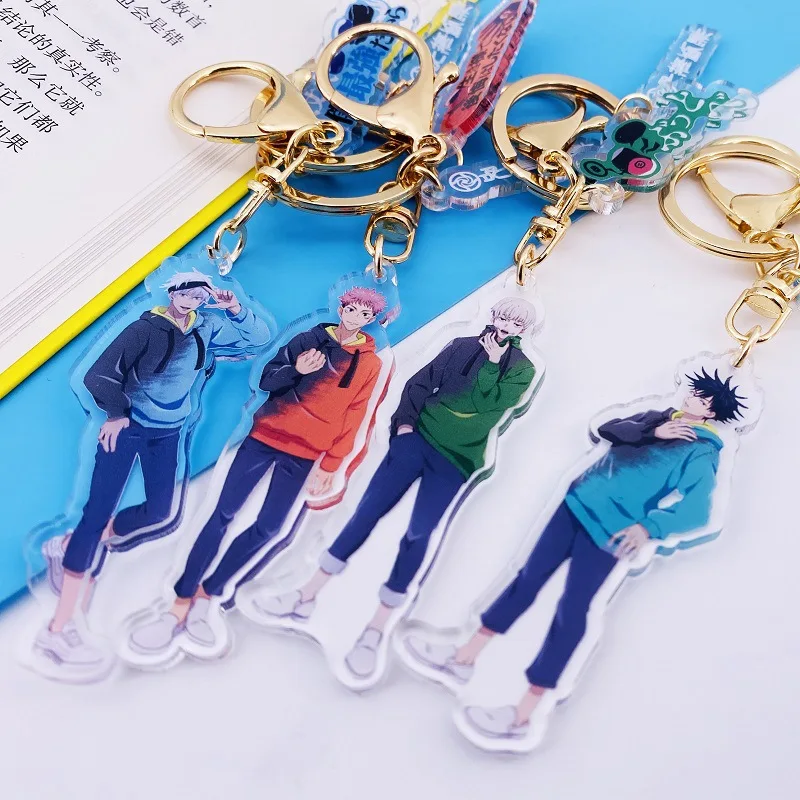

2021 Fashion Animation Jujutsu Kaisen Keychains Car Bag Key Ring Pendant Gojo Satoru Acrylic Key Chain Lovely Gift For A Friend