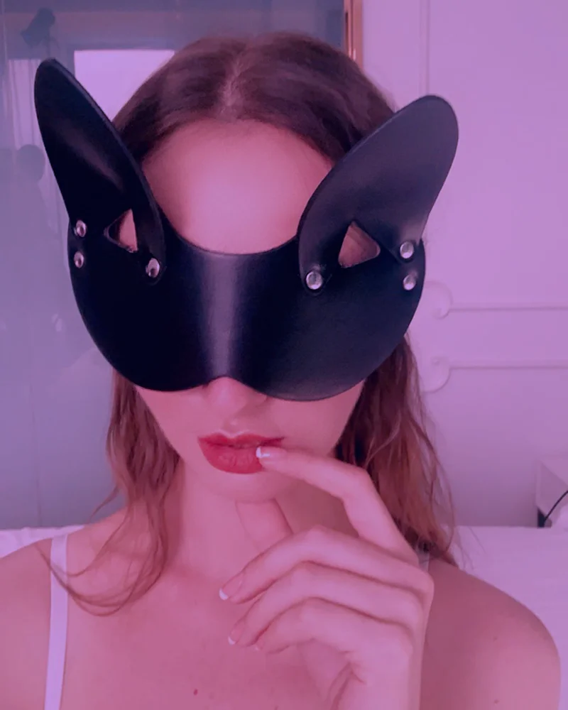 

Female Rabbit Ears Fashion Mask Decoration Pose For Photos With Elaborate Masks And Accessories Masked Ball With Decorative Mask