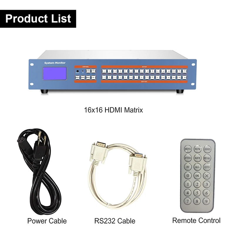SZBITC 4K HDMI матрица 16x16 видео коммутатор переключатель 16 в out 3D EDID RS232 управление TCP/IP с
