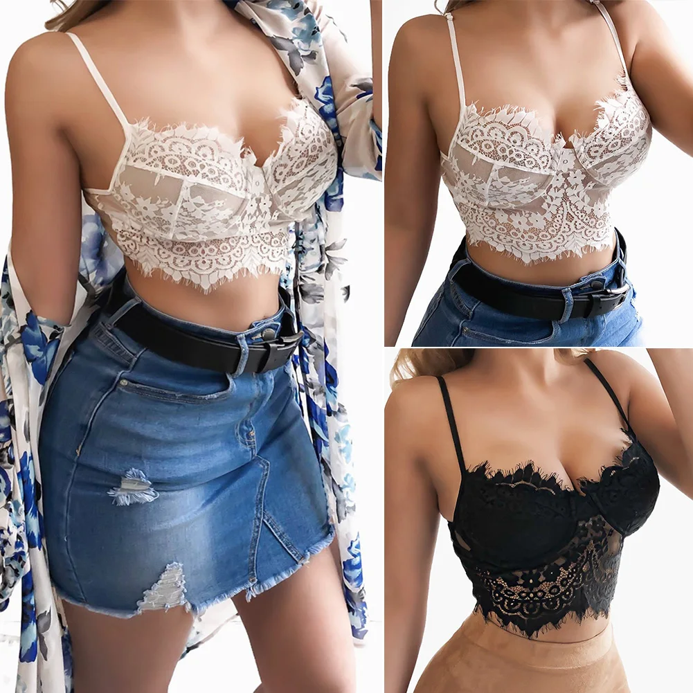 Женское нижнее белье бюстье с ресничками на подоле очаровательное летнее