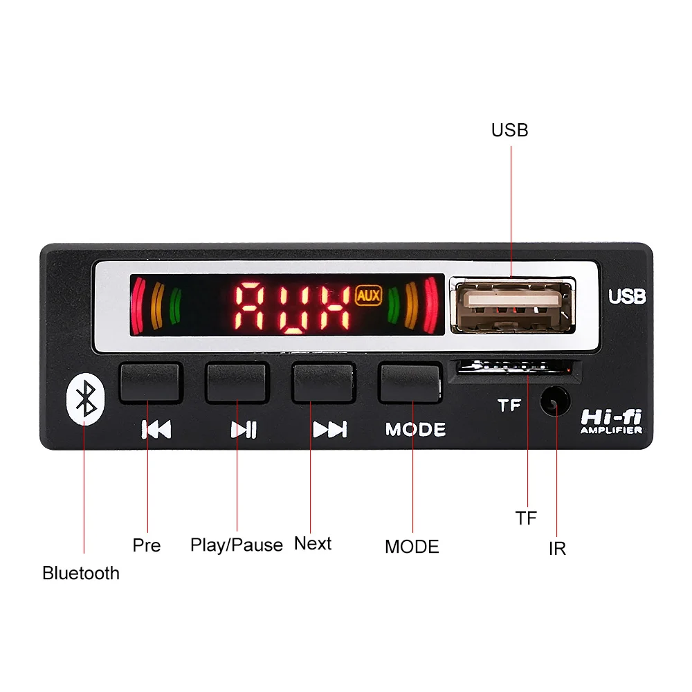 AIYIMA 12 в Bluetooth 5 0 MP3 аудио декодер плата AUX USB TF FM радио Музыкальный плеер