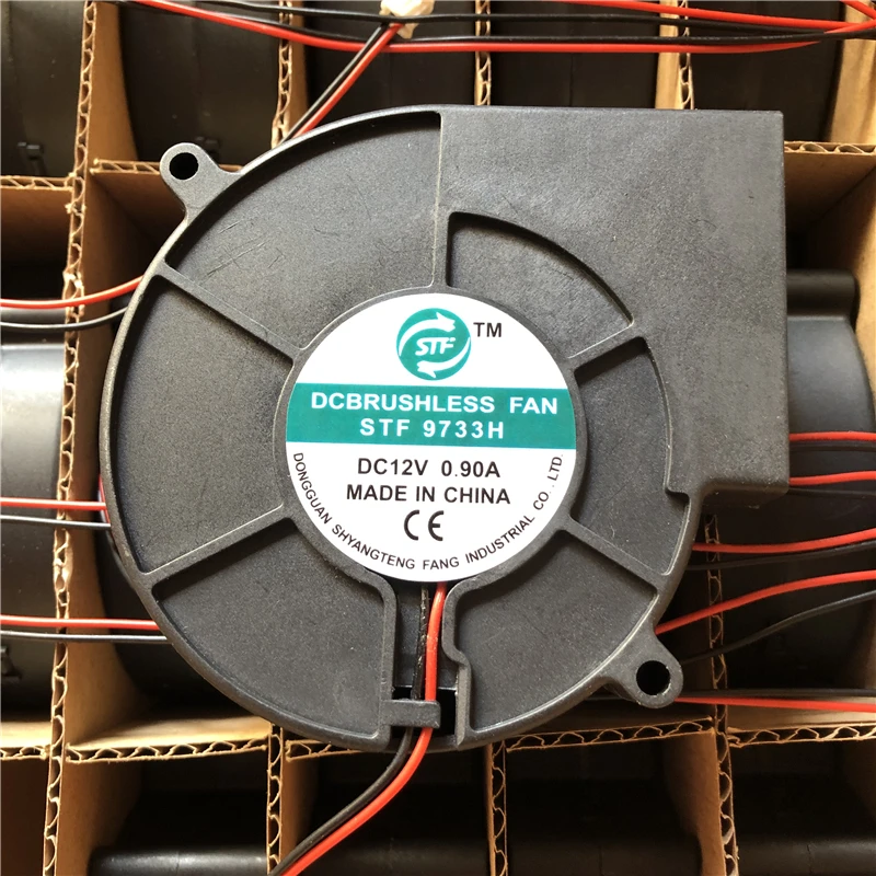 2 проводной вентилятор теплоотвода STF 9733H DC12V 0.90A 9733 воздуходувка 9 см 97*97*33
