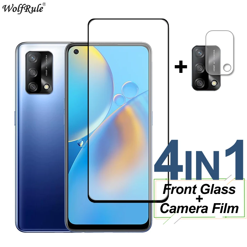 Cubierta completa de vidrio templado para OPPO A74, A16, A94, A54, F19S, F19 Pro Plus, Protector de pantalla, pel&iacute;cula protectora de lente de c&aacute;mara para OPPO A74-0