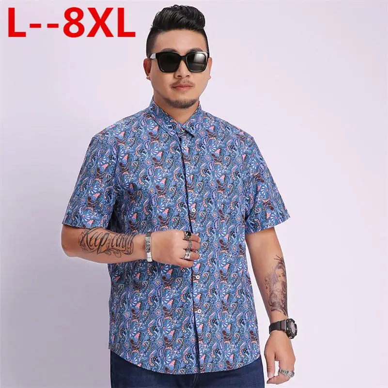 

5XL Plus 6XL size 8XL Mens Hawaiian Shirt Male Casual camisa masculina Printed Beach Shirts Short Sleeve Summer men clothes 2020
