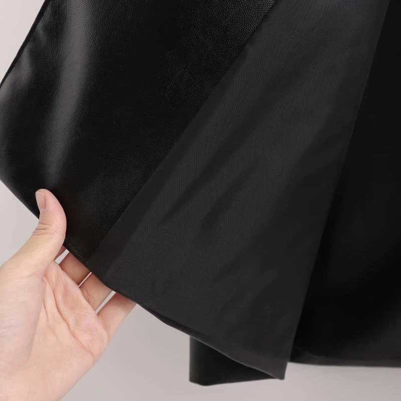 

SeeBeautiful Loose Oveknee PU Windbreaker Trench Coat Lapel Long Sleeve Double Breasted Belt New Fashion Spring 2021 Women M589