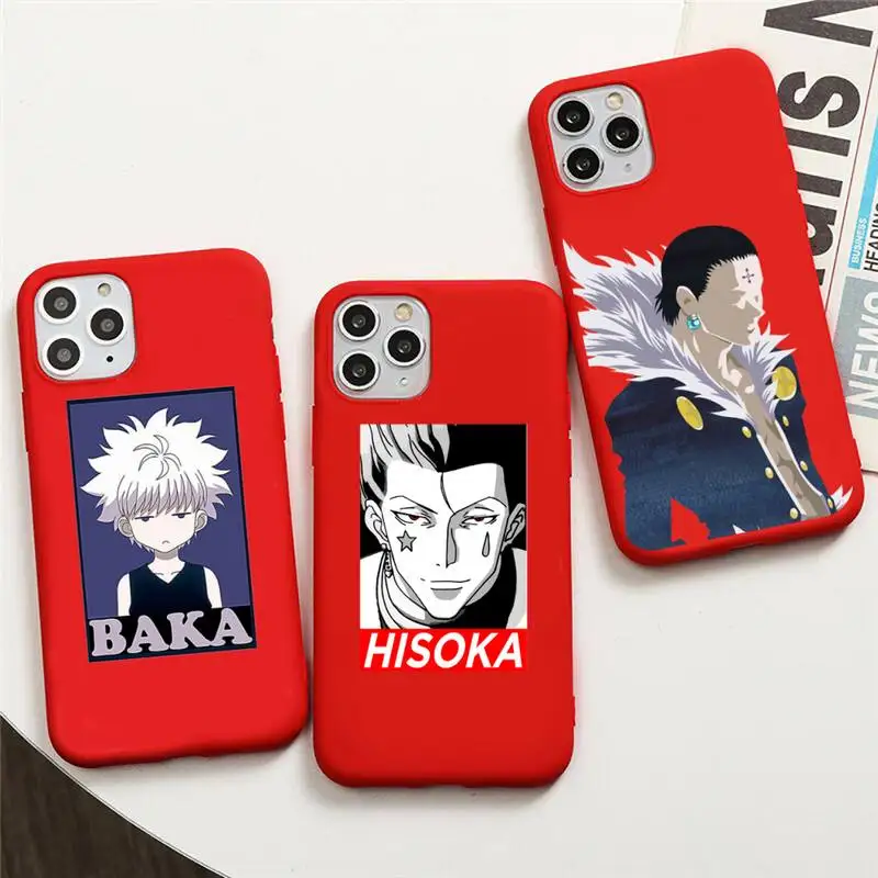 Чехол для телефона Hunter x Zoldyck Hisoka iphone 12 11 Pro Max Mini XS 8 7 6 6S Plus X SE 2020 XR красный чехол |