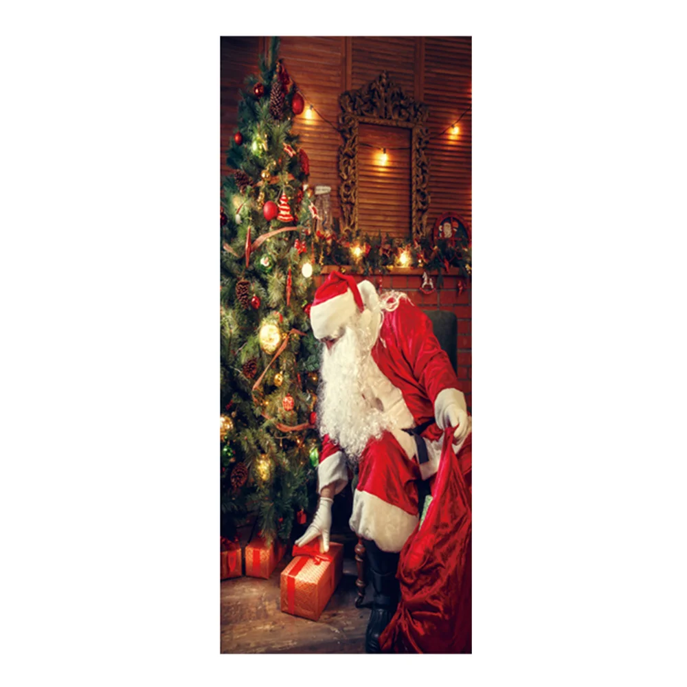 Украшение для дома водонепроницаемый подарок Рождественская дверная наклейка