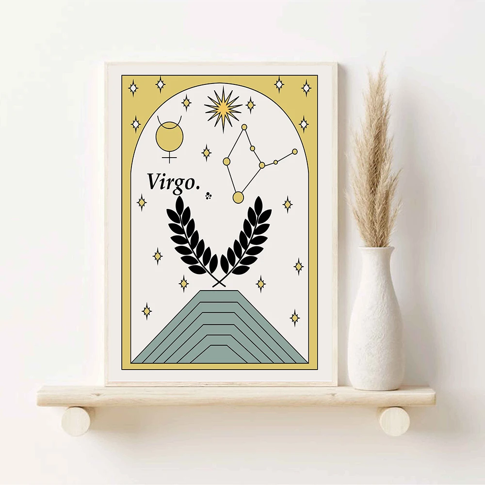 

Sagittarius Poster Horoscope Astrology Canvas Painting Zodiac Art Print Taurus Pisces Wall Picture For Living Room Home Decor