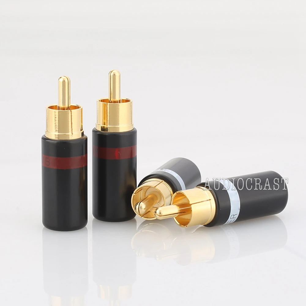 Hifi 4 шт. позолоченный Rca Штекер Аудио AMP межблочный rca разъем