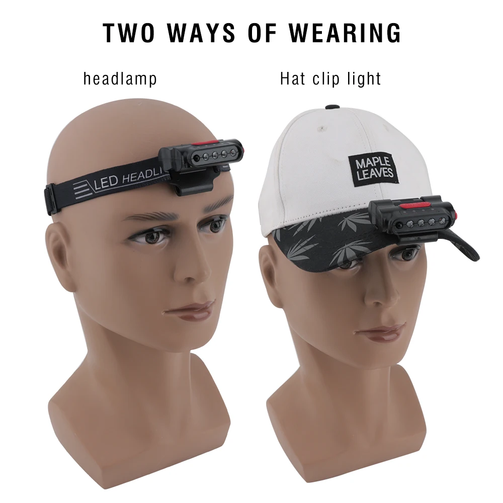 BORUiT 3 светодиода индукционный налобный фонарь датчик движения головный