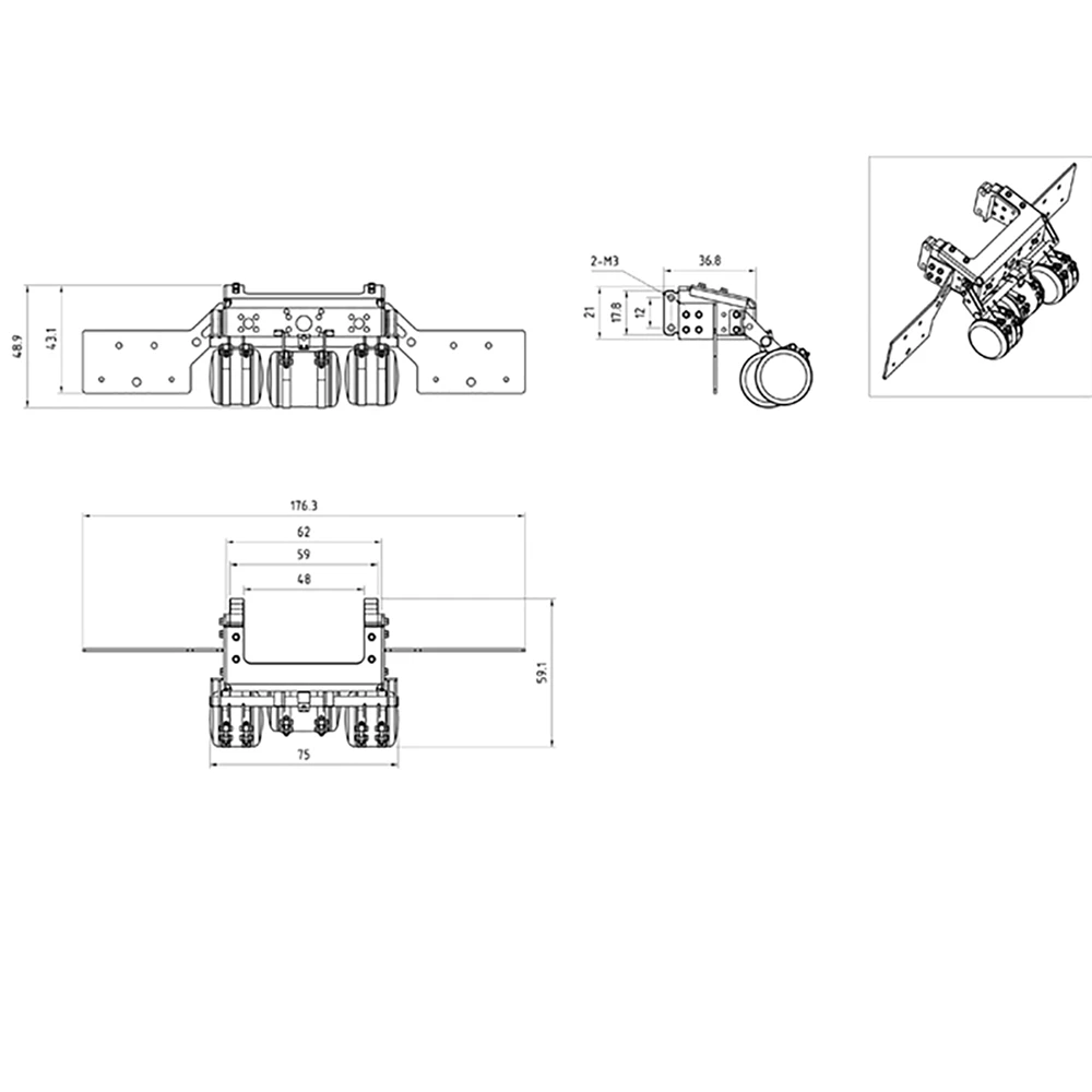 Задний луч задний светильник Подставка Кронштейн Рамка с тремя газовыми баками