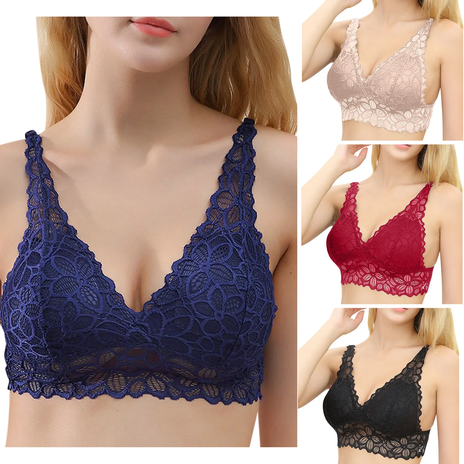 

Sexy Bra Women Lace Bralette Sexy Lingerie Underwear Wireless Women Sling Without Steel Bra Underwear Feminine Halter Thin Cup