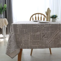 simple modern newspaper cotton and linen tablecloth rectangular english alphabet tablecloth thickened dirty coffee tablecloth
