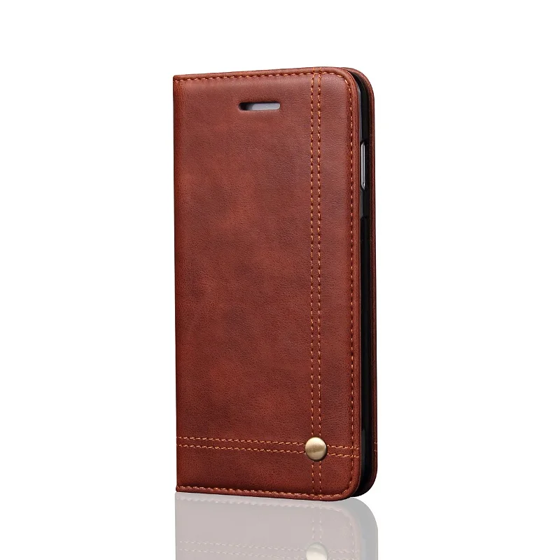 dark brown Кожаный флип-чехол Crazy Horse для iPhone XS держатель для карт кошелек Магнитный чехол для телефона для iPhone X 8 7 6S Plus 6 11 Pro Max - Цвет: dark brown