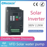 2 2kw 3hp solar vfd inverter 2200w 5a variable frequency drive for water pump motor 3phase output 380v