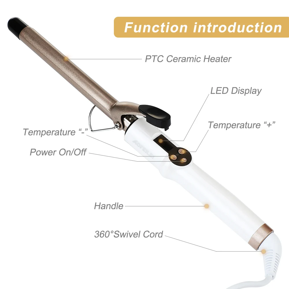 

Electric Hair Curler Ceramic Heating Curly Hair Stick Fast Curling Ceramic Heating Tube Curling Wand Hair Iron Curler Hair Style