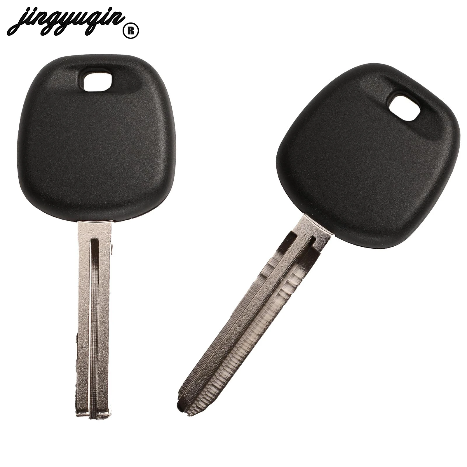 Прозрачный ключ-транспондер jingyuqin для Toyota Rav4 Prado Corlla Camry Reiz Highlander Yaris Corolla с лезвием