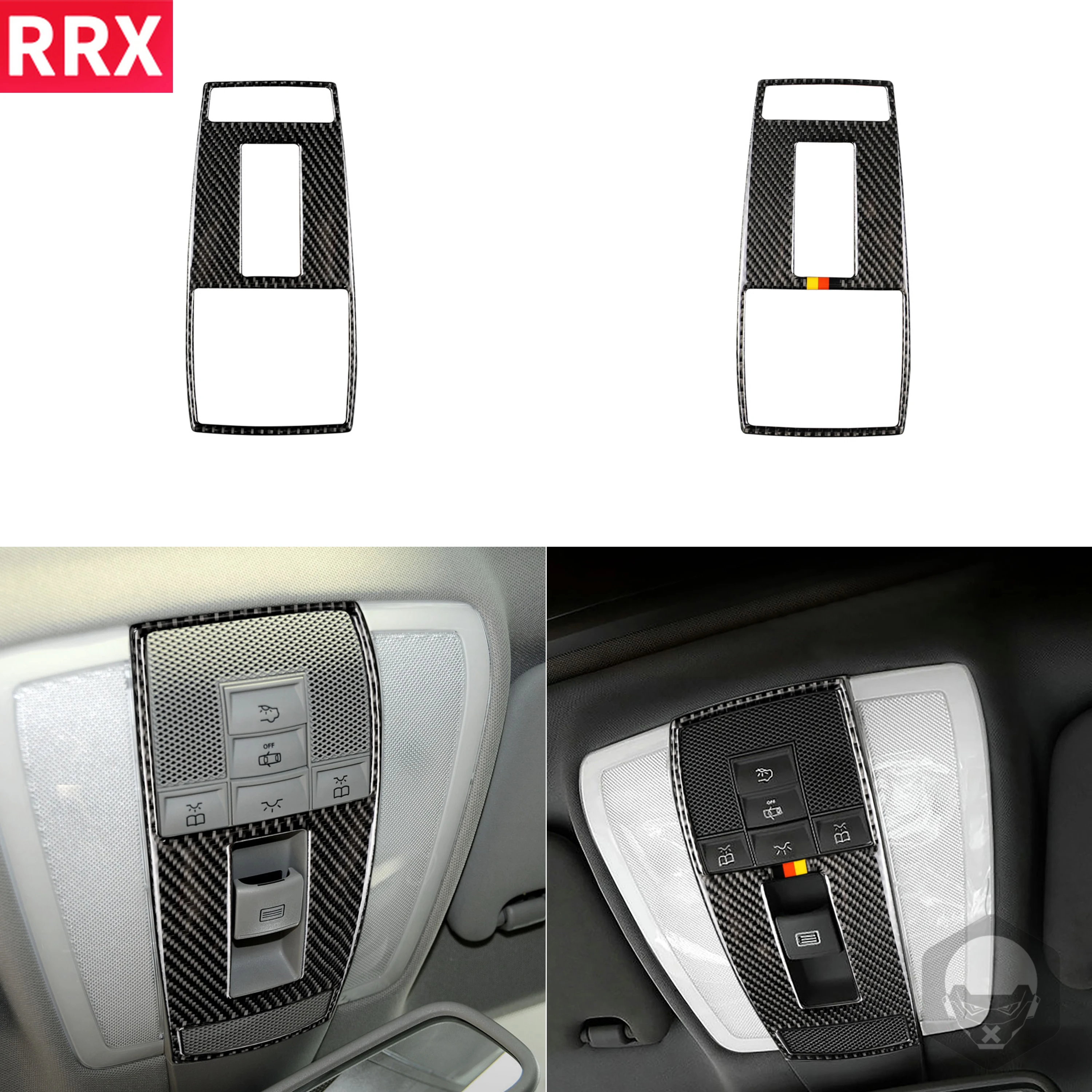 

RRX for Mercedes Benz C E Class W204 W212 2007-2013 Carbon Fiber Car Interior Front Reading Light Frame Cover Sticker Trim