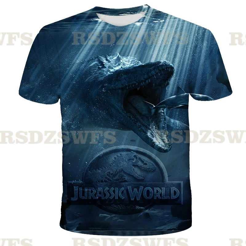 

Cartoon Dinosaur tee shirt Printed internet black T shirt Boy/Girl dino Tshirt funny Tops Jurassic offline park Kids t-shirt