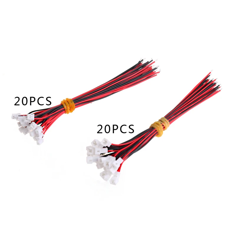 

20Pair Micro JST PH 1.25 2 PIN Male Female Plug Connector With Wire Cables 100mm GXMB