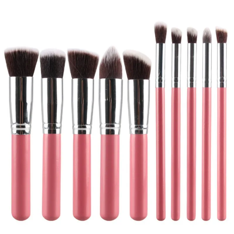 mini 10pcs 12/10/8 шт. 3-Цвета со стразами и пайетками глаз кисти для макияжа набор многофункциональных кистей для макияжа кисть для консилера тени для век основа - Handle Color: mini 10pcs