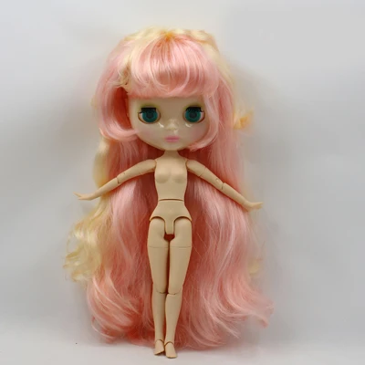 Обнаженная фабрика Blyth кукла сестра Комбинация серии № BL313/1010 светильник розовый микс желтые волосы прозрачная кожа - Цвет: 30cm doll