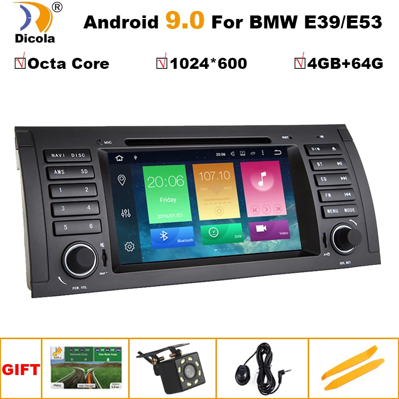 Android 9 0 Восьмиядерный gps навигатор 7 &quotавтомобильный dvd плеер для BMW E39 5 Series/M5 1997 2003