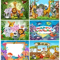 tropical forest wild animal safari party newborn baby shower birthday backdrop vinyl custom photography background 20923kt 01