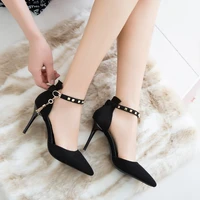 021 summer new pointed one button stiletto high heels small fresh and versatile high heels womens shoes 59 3