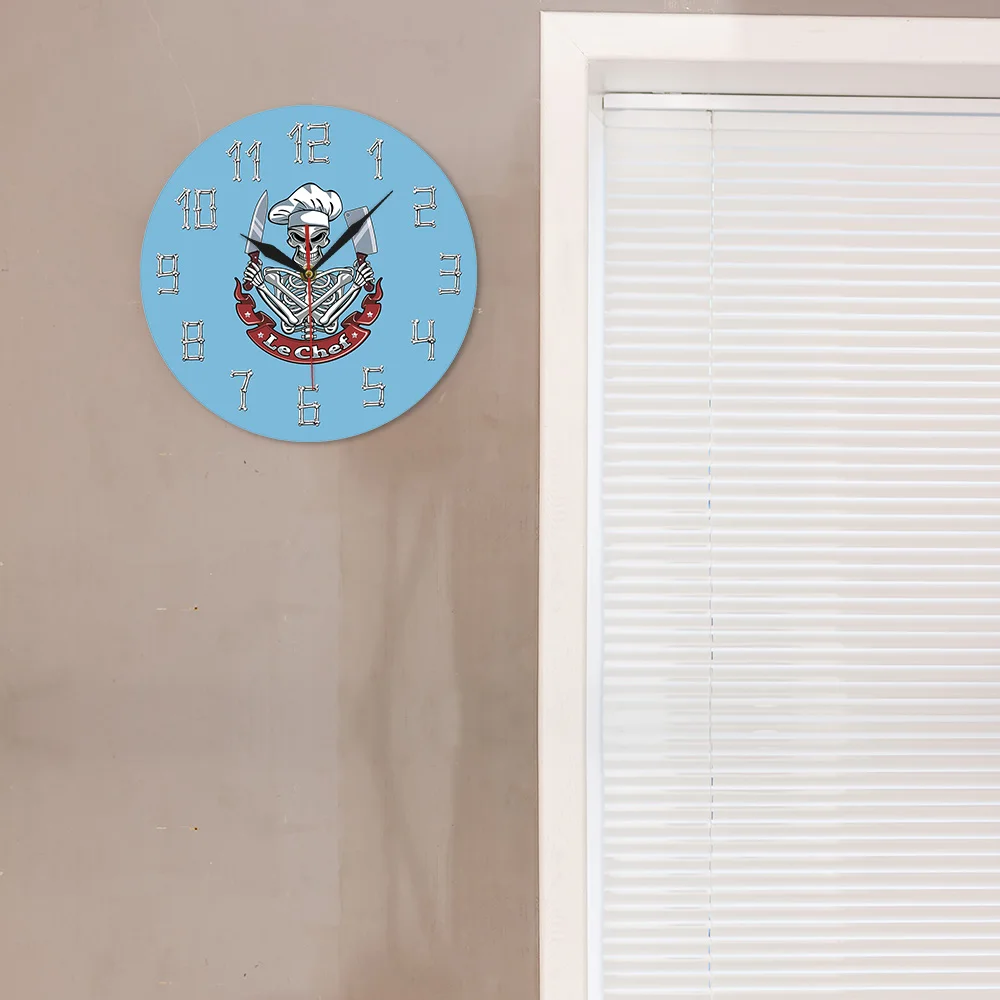 Настенные часы Le chef с изображением черепа кухонные современные дизайнерские