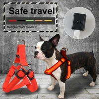 soft led dog harness universal pet dog cat outdoor harness vest safe collars tapes luminous dog chest harness pets accessories